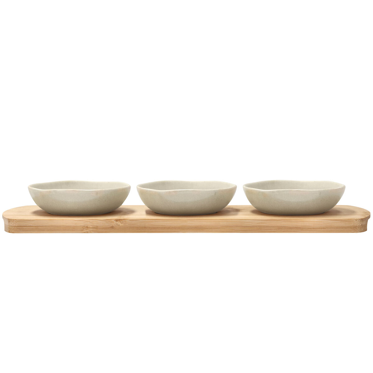 Villa Collection Shoku bambusbrett med 3 skåler 32x10 cm, soft beige