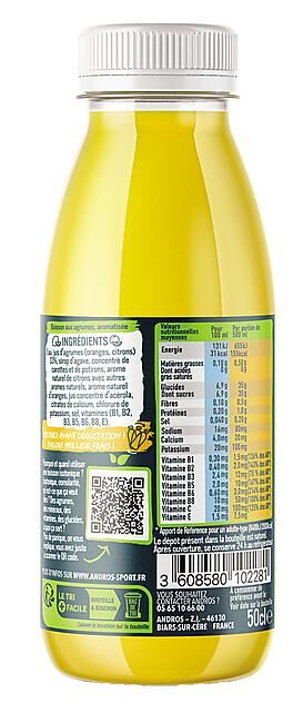 ANDROS SPORT - BOISSON ISOTONIQUE AGRUMES 50 CL