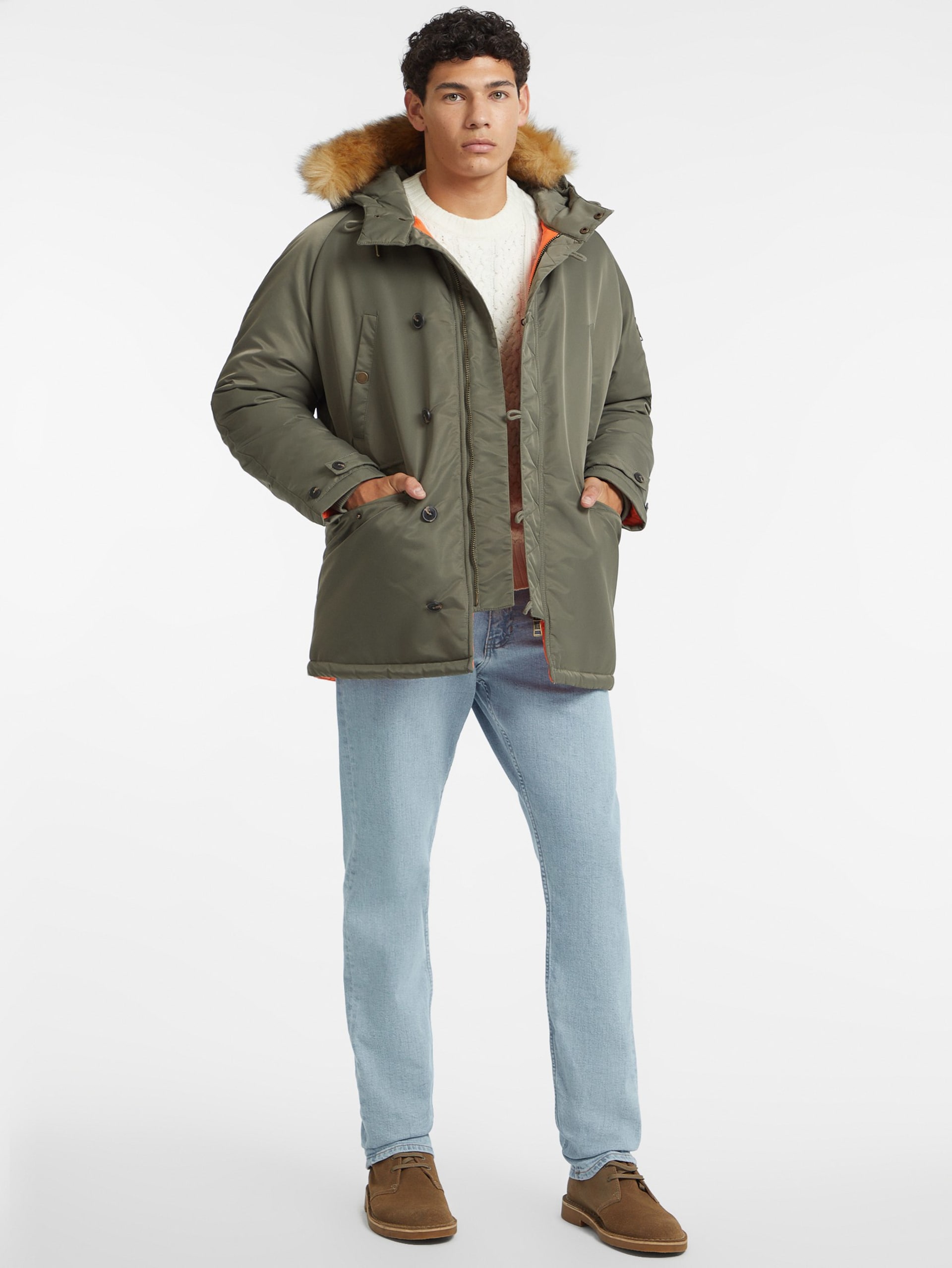 Parka de nylon com capuz