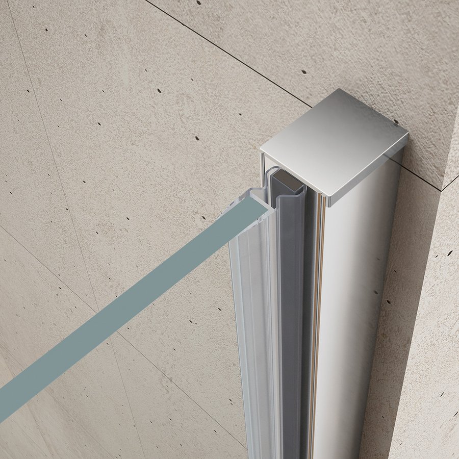 Gelco Loro douchedeur 100x200cm met vast deel chroom