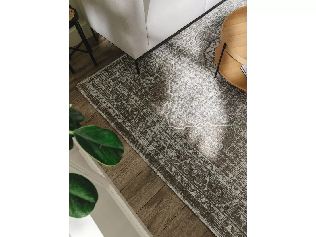 Tapis tissé à plat Frencie Gris 80x165 cm