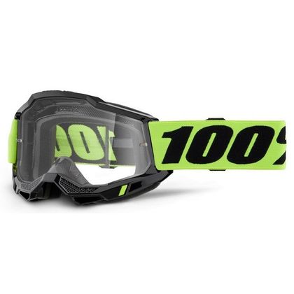 Masque cross 100% ACCURI 2 - Ecran Clair 2025 - Jaune