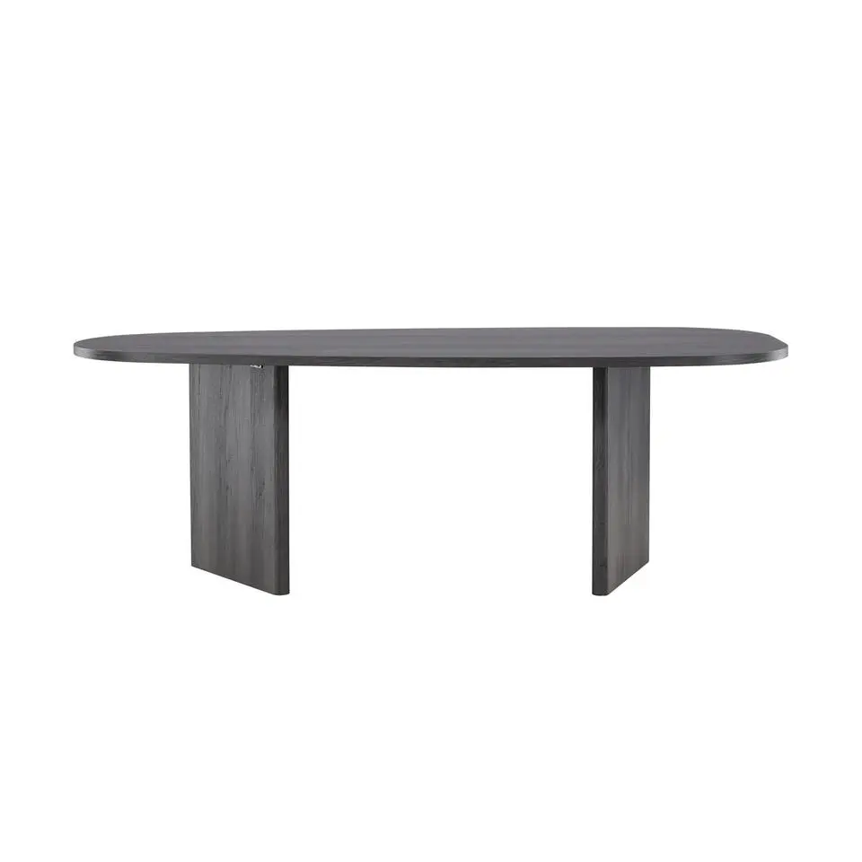 Eettafel Ovaal Zwart 220cm - Fineer - 6-8 Personen - Tafel Grönvik