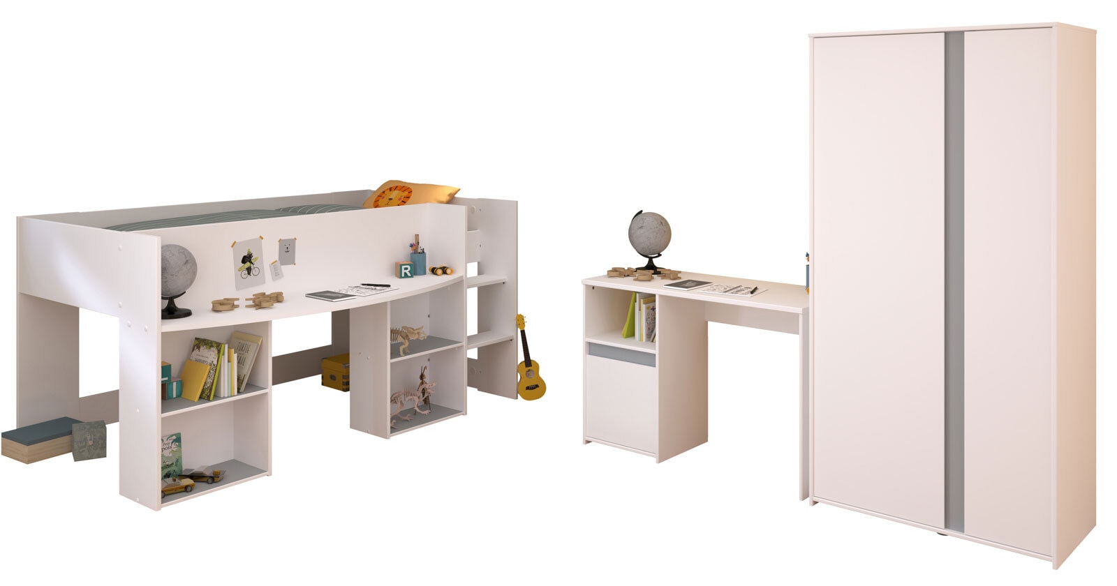 Parisot Kinderzimmer PIROUETTE 13 weiß / rosa / grau