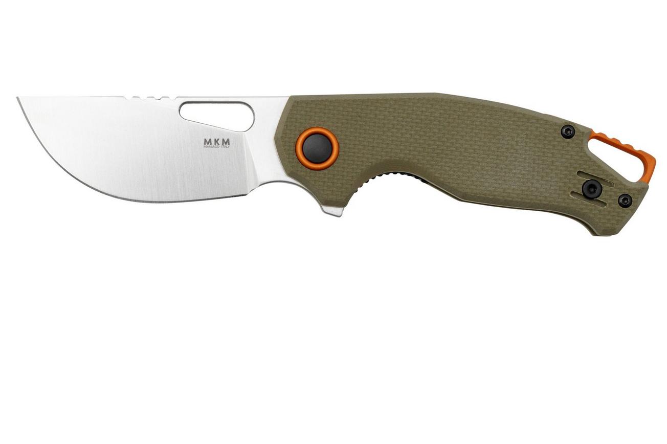 MKM Vincent VCN-GGS Satin N690CO, OD Green G10, Orange Aluminum zakmes, Jesper Voxnaes design