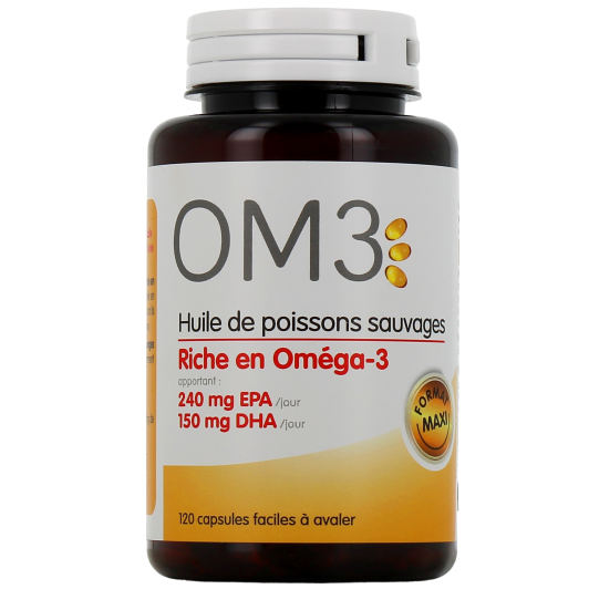 Superdiet OM3 Oméga 3 Huile de poissons sauvages - 120 Capsules