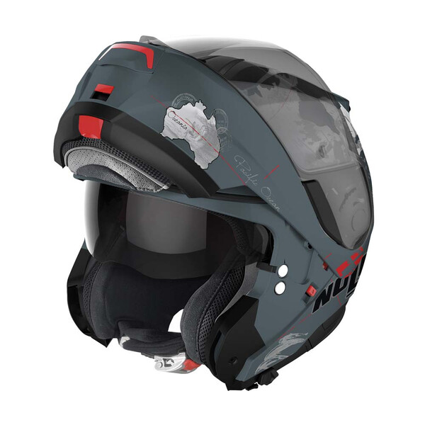 Nolan - Casque N100-6 Legend C. Checa N-Com Anthracite / Blanc / Rouge
