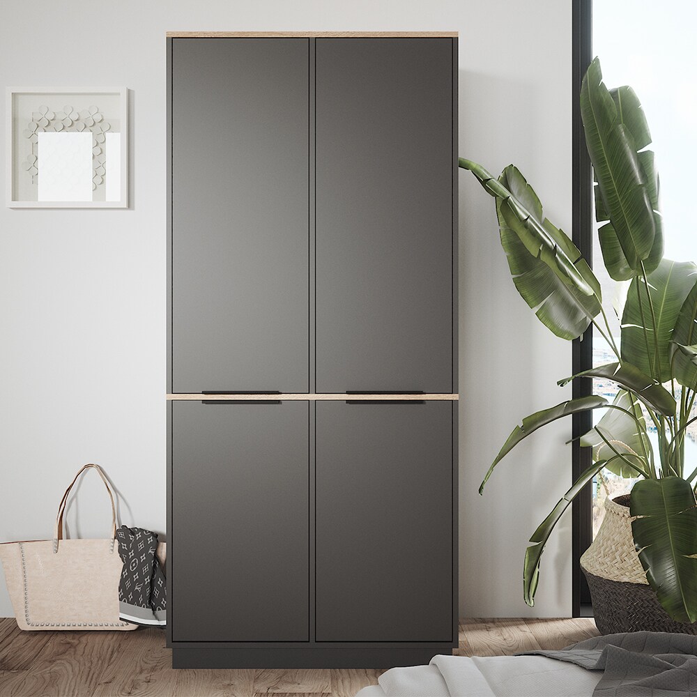 Vicco Schrank Betti 82 x 179 cm, Anthrazit Sonoma, 4-türig, Schlafzimmer