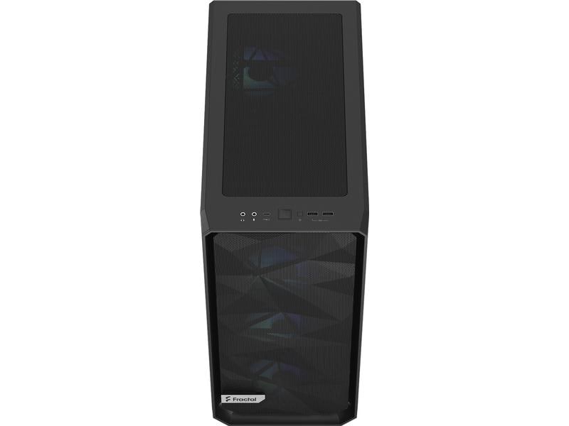 Fractal Design PC-Gehäuse Meshify 2 Compact RGB Schwarz RGB-beleuchtetes Gehäuse mit rahmenloses Seitenfenster und mit einem eleganten Mesh-Design