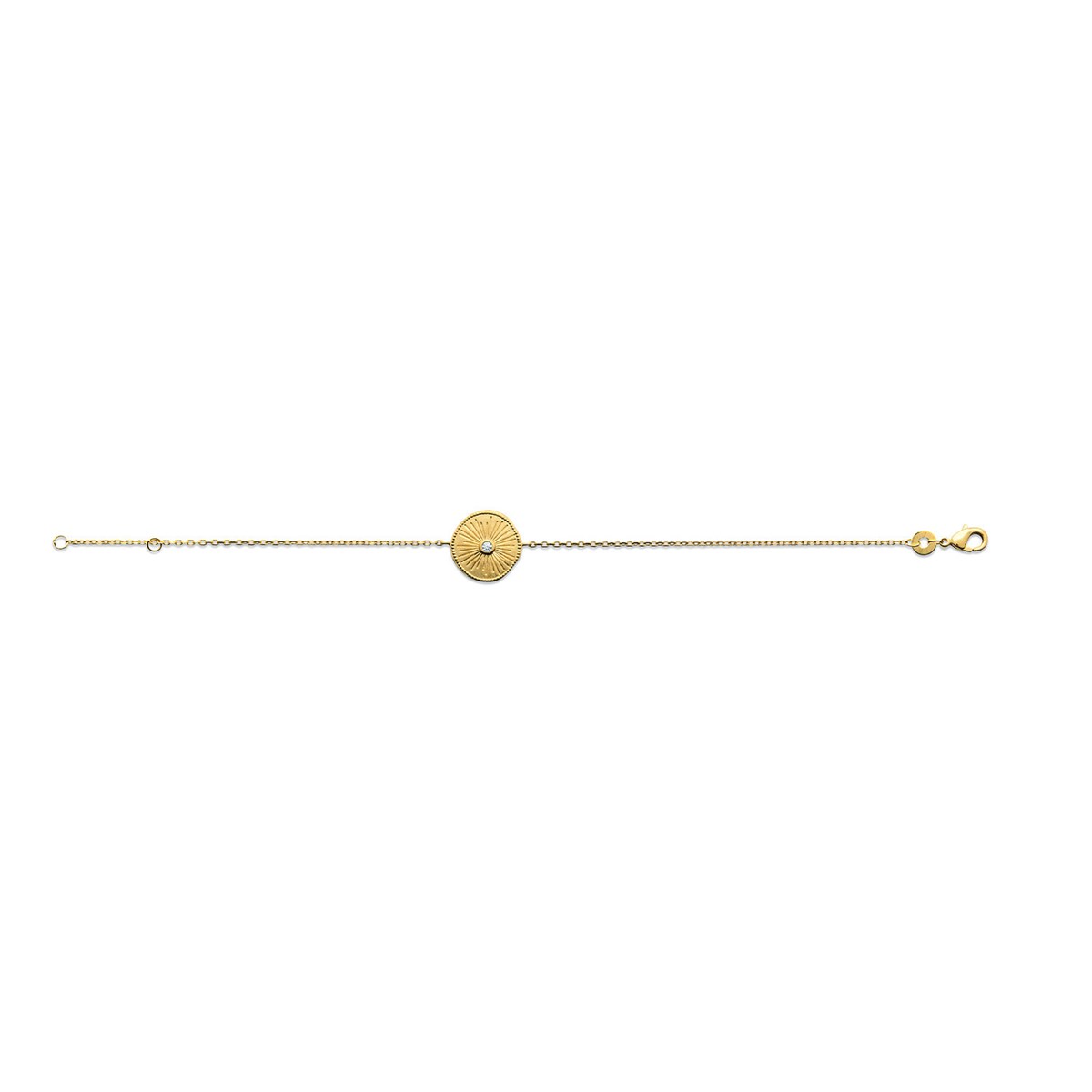 Bracelet Brillaxis Plaque Soleil plaqué or