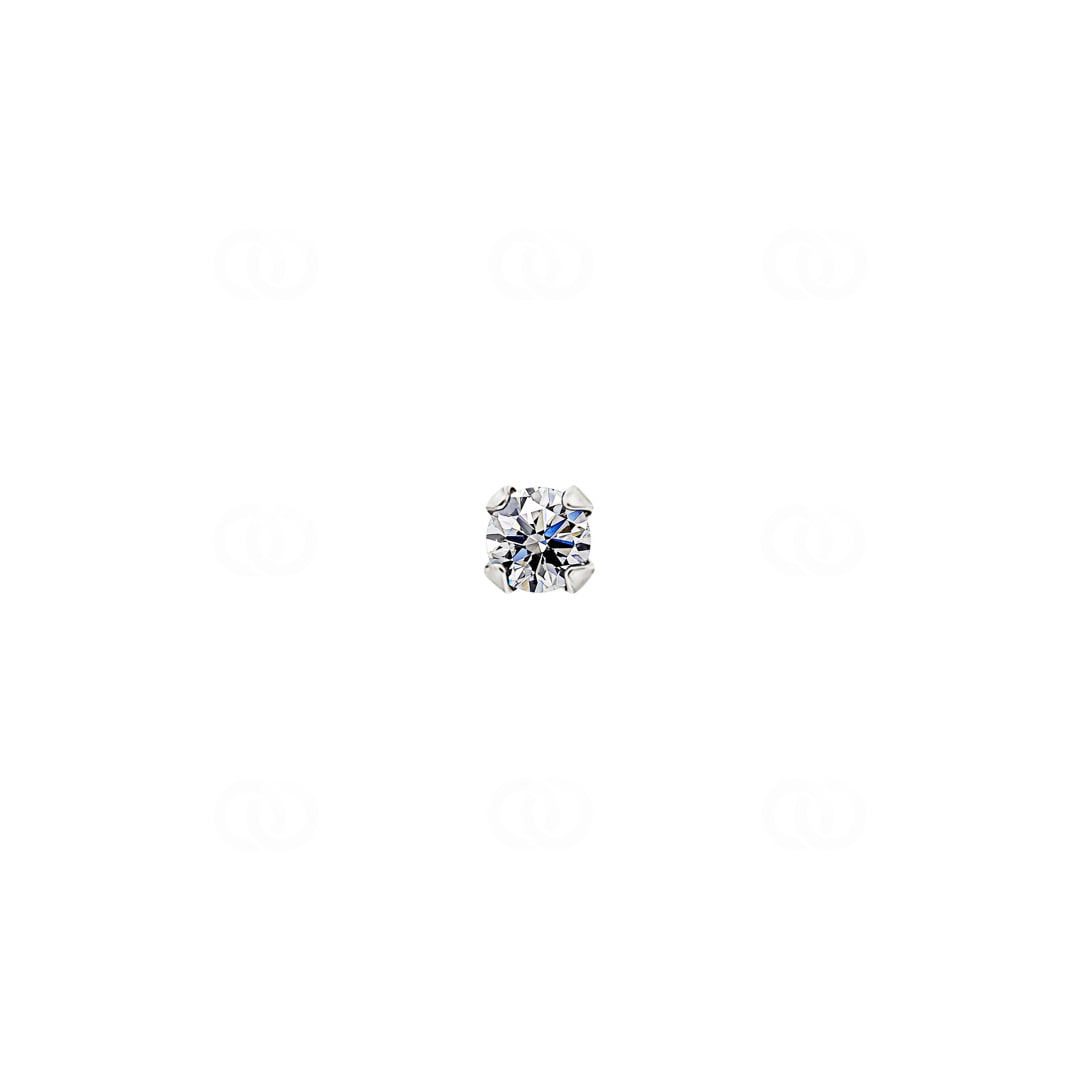 Nasenpiercing Spirale 750/18 K Weissgold mit Zirkonia 4-Griff