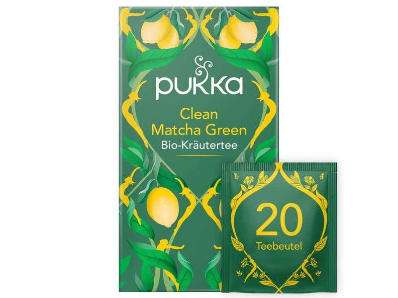 Pukka Teebeutel Clean Matcha Green Bio-Tee 20 Stück Bio-Ganzblatt-Grüntee