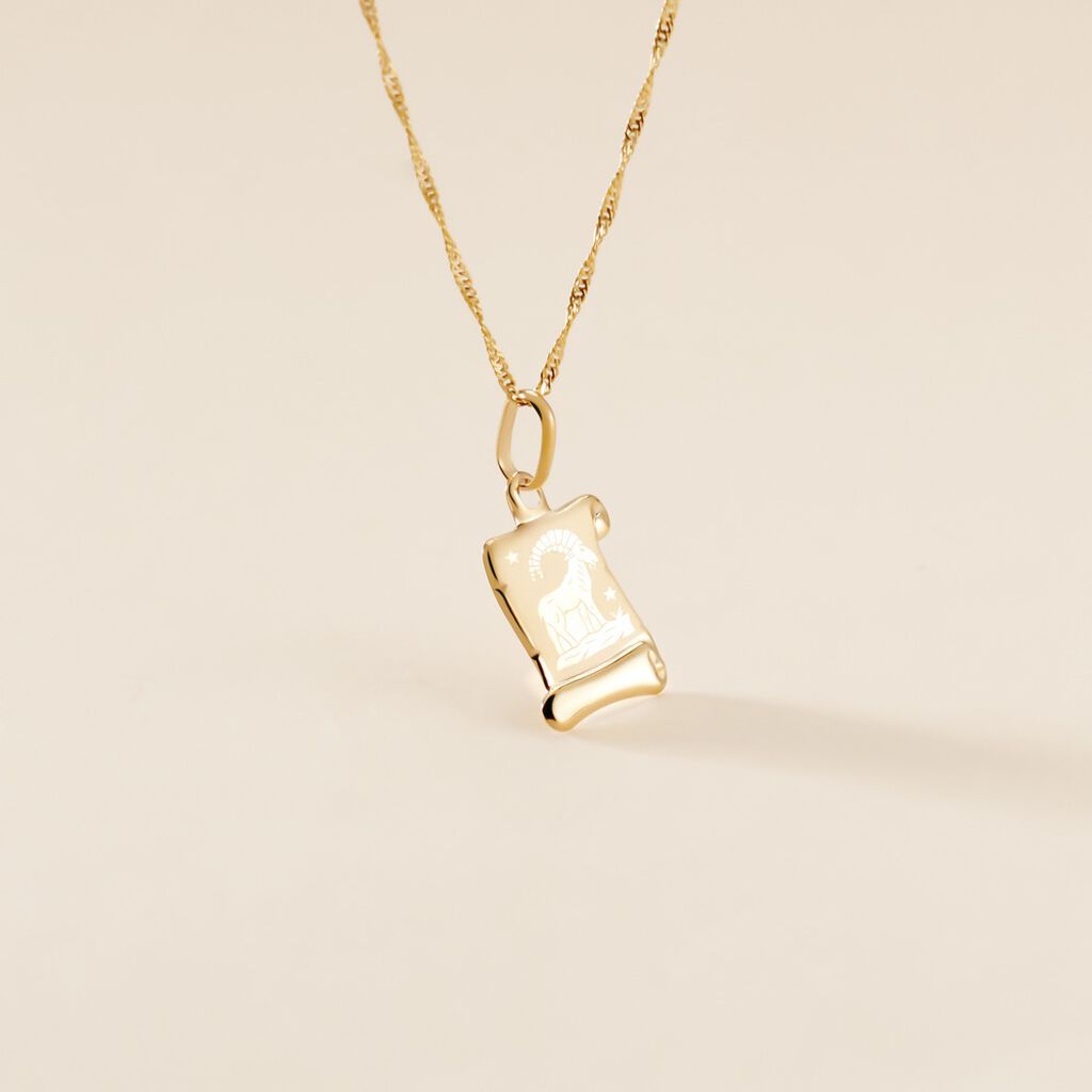 Pendentif Lamie Zodiaque Parchemin Or Jaune