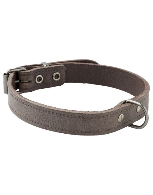 Adori Halsband Vintage Leder Geniet Bruin - Hondenhalsband
