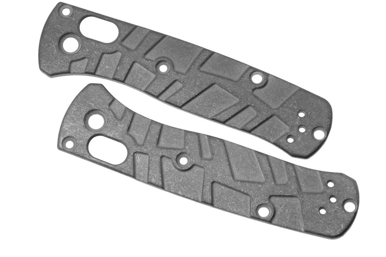 Lex Custom Benchmade Mini Bugout Scales MBUTSW Turtle Stonewashed Titanium, handgreepschalen