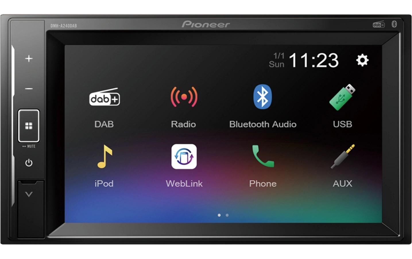 Mediareceiver DMH-A240DAB 2 DIN<br>Pioneer DMH-A240DAB Schwarz 200 W Bluetooth