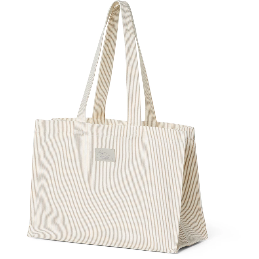 Cam Cam® COPENHAGEN Canvas Tragetasche Classic Stripes Camel