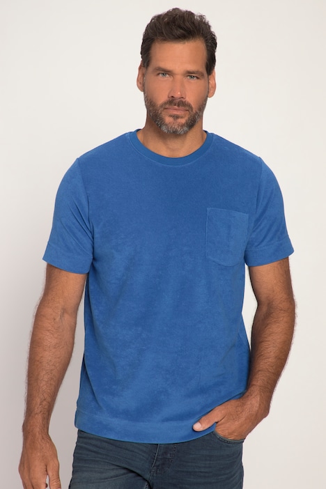 T-Shirt, Frottee, Halbarm, Rundhals, Brusttasche