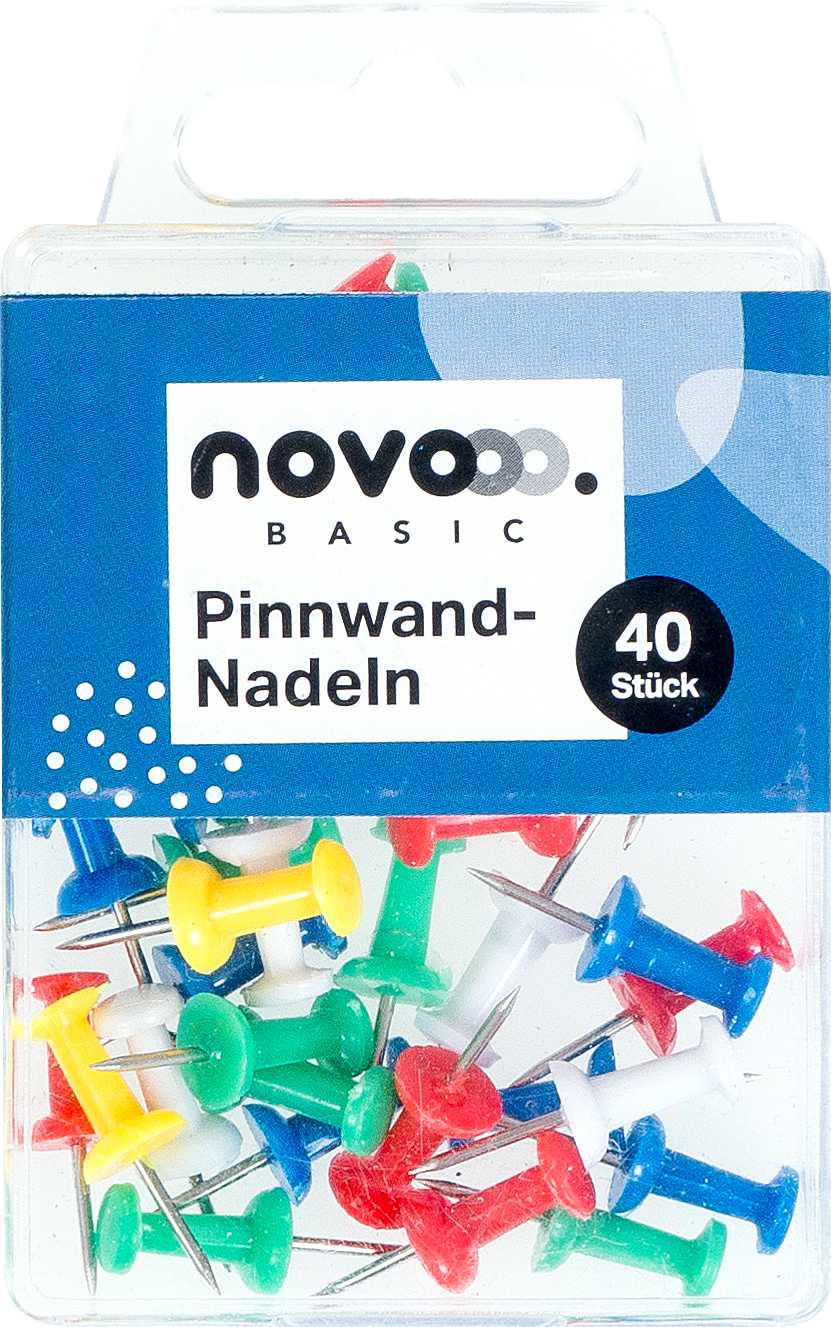 novooo Pinnwandnadeln 40er bunt
