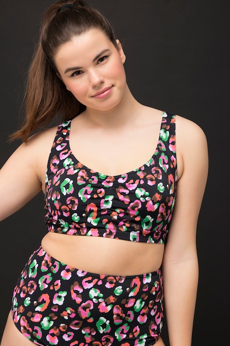 Bikini-Top, Softcups, Color-Leo, Raffung