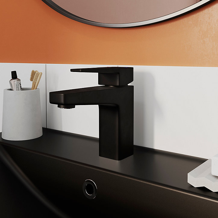 Mitigeur de lavabo noir GoodHome Teesta M