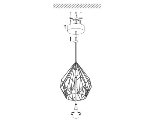 Hanglamp, 1-lichts, Ø 31 cm, goudkleurig