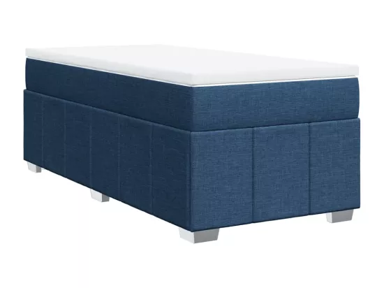 Sommier à lattes de lit avec matelas Bleu 90x190 cm Tissu