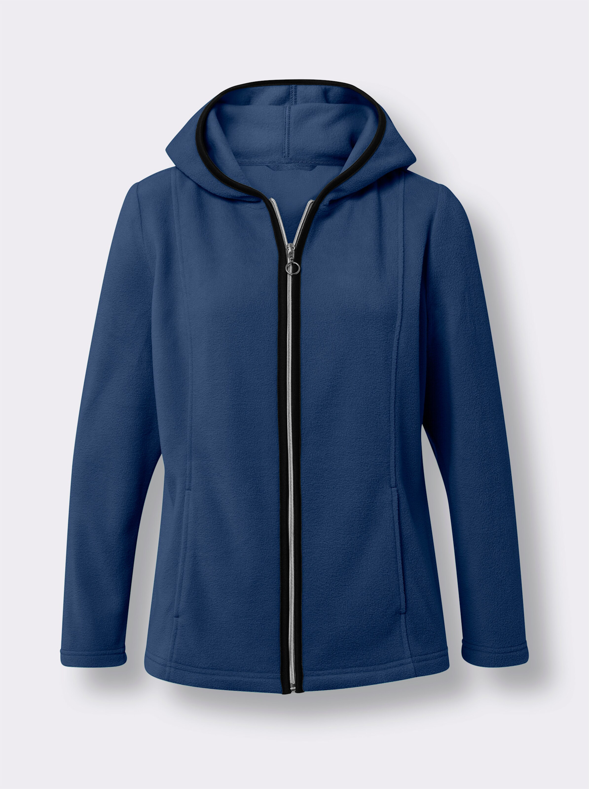 Fleecejacke mit Kontrast-Akzenten