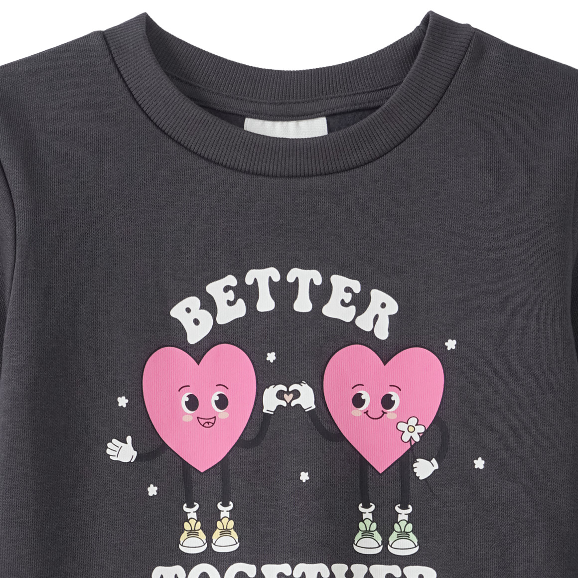 Famy Mädchen Sweatshirt mit Print dunkelgrau