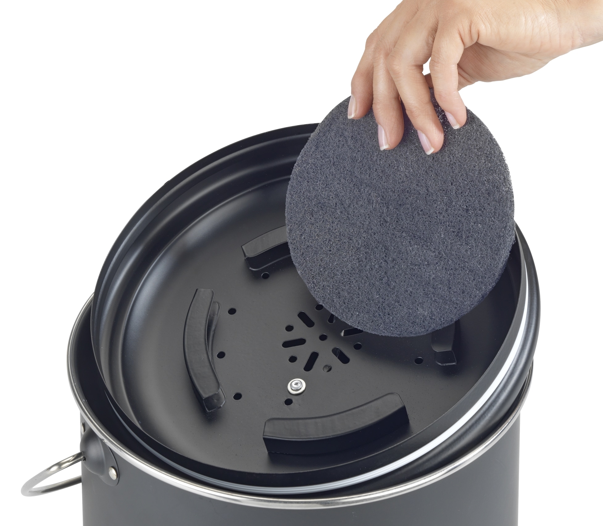 WENKO Biomülleimer »Modell Nero« Komposteimer aus Metall, inkl. 3 Aktivkohlefiltern zum Wechseln, 6 L