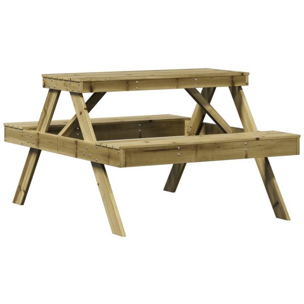 vidaXL Mesa de Piquenique 105x134x75 cm Madeira de Pinho Impregnada - 1653406918