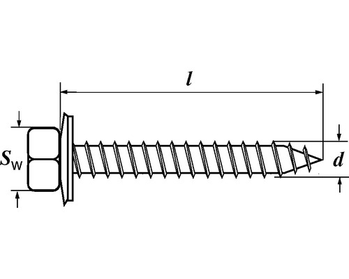 Gevelconstructieschroef met afdichtring 6,5x75 mm RVS A2, 100 stuks