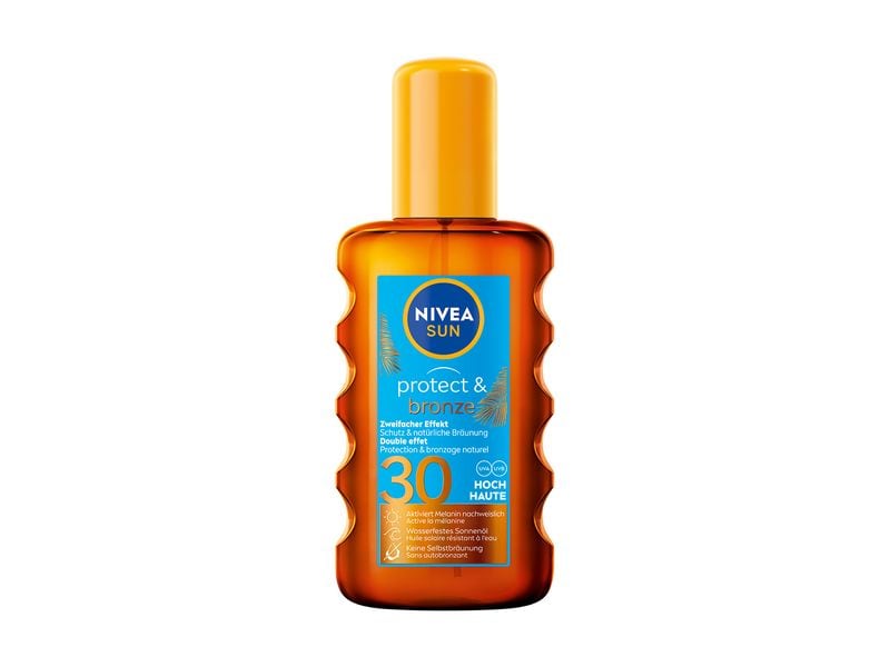 NIVEA SUN Sonnenöl Protect and Bronze LSF 30 200 ml Sonnenöl für sofortigen UV Schutz und eine natürliche Bräunung