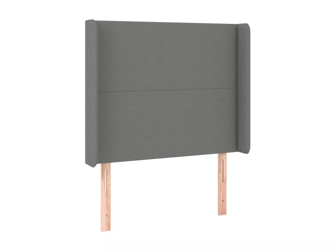 Sommier tapissier avec matelas et LED Gris foncé 90x190cm Tissu