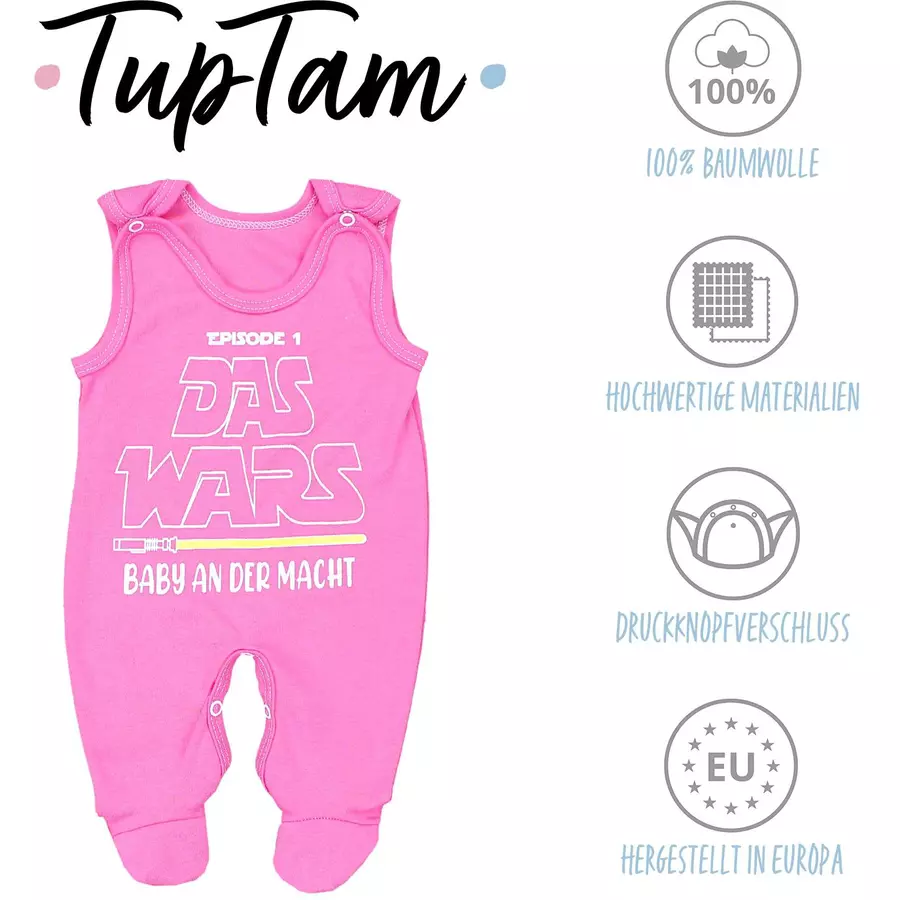 TupTam Unisex Baby Strampler mit Spruch pink