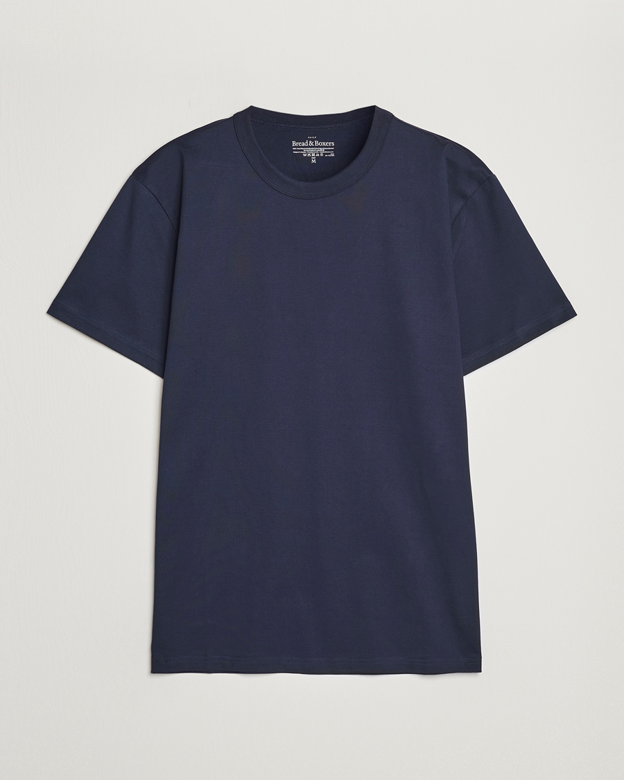 Bread & Boxers Pima Cotton Crew Neck T-Shirt Navy Blue