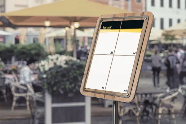 Securit® 4xA4 GLASS STAR informationsdisplay eg