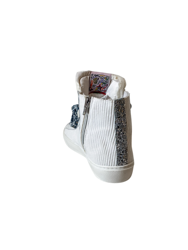 Baskets GOIA Velours Blanc - Semerdjian
