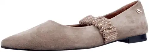 Babouche taupe/goud Sage-117 - maat 43 ballerina taupe - maat 43 Calandschoen