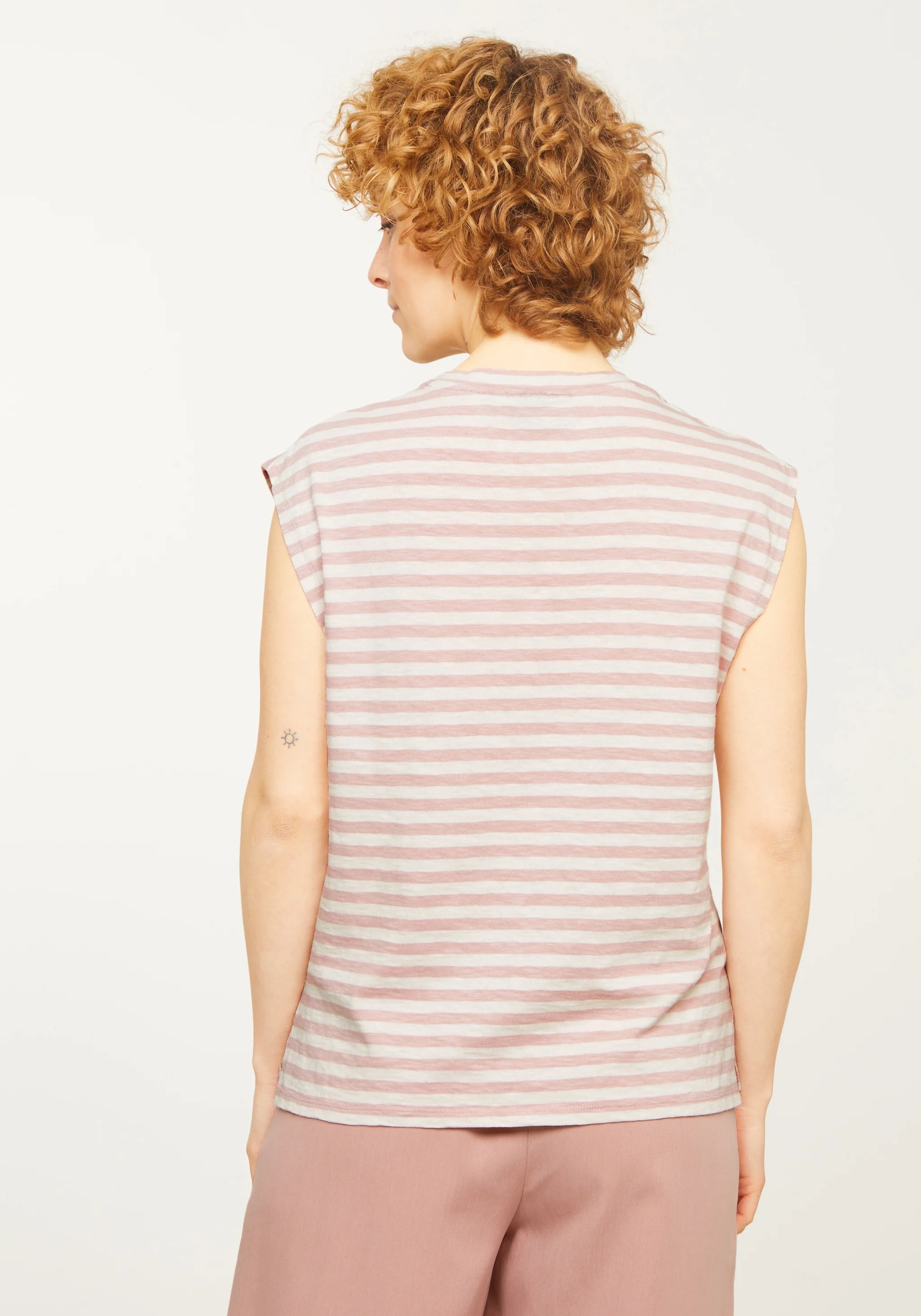 Recolution T-Shirt Zinnia Stripes Blush Rose