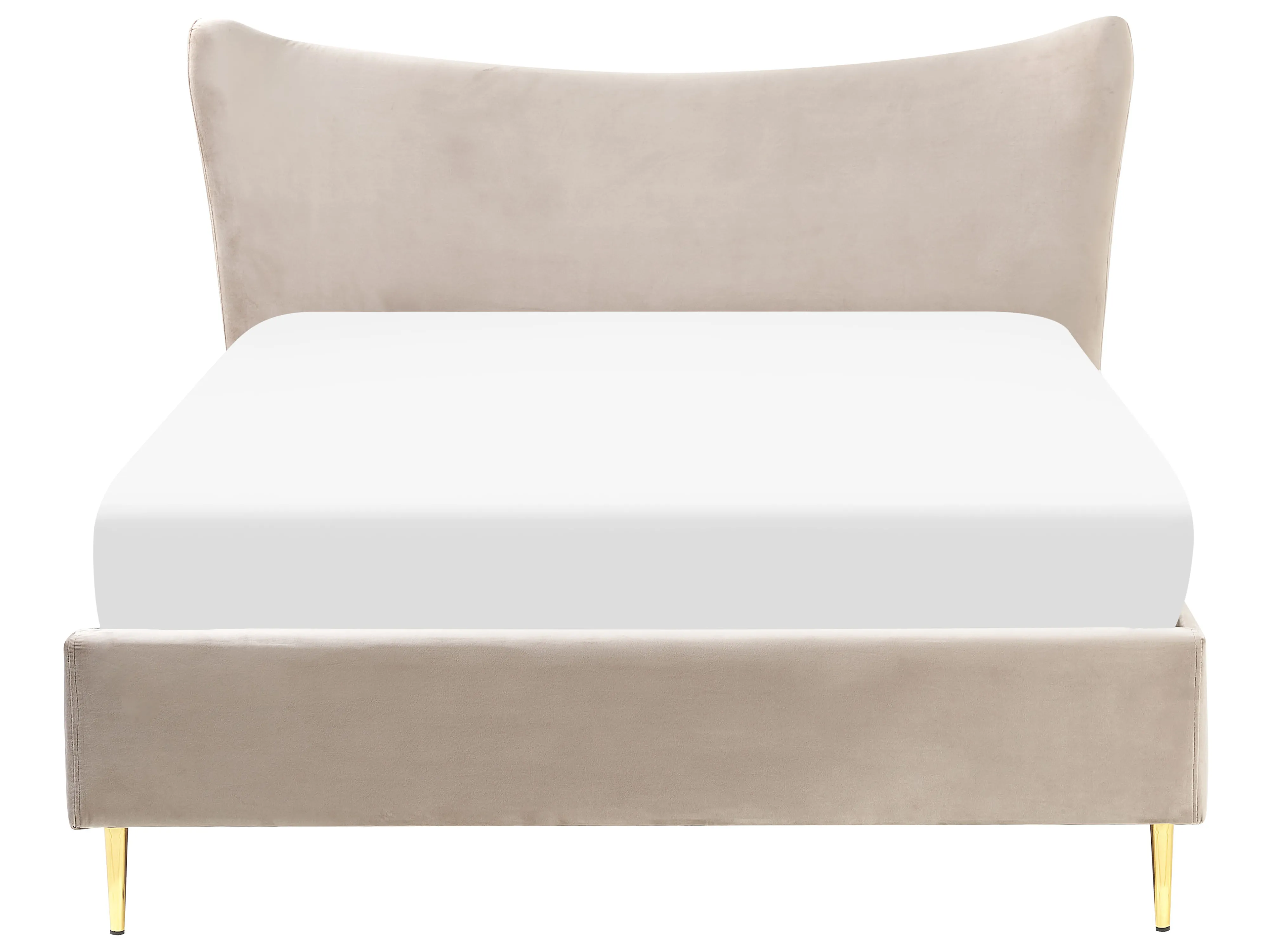 Bed Fluweel CHALEIX 140 x 200 cm Taupe