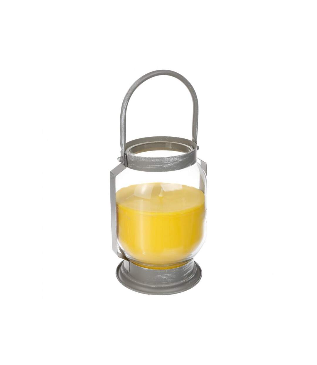 Bougie Lanterne Citronelle 20cm Argent