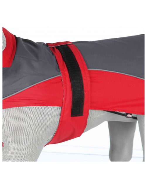 Trixie Regenjas Lorient Rood&Grijs - Hondenkleding