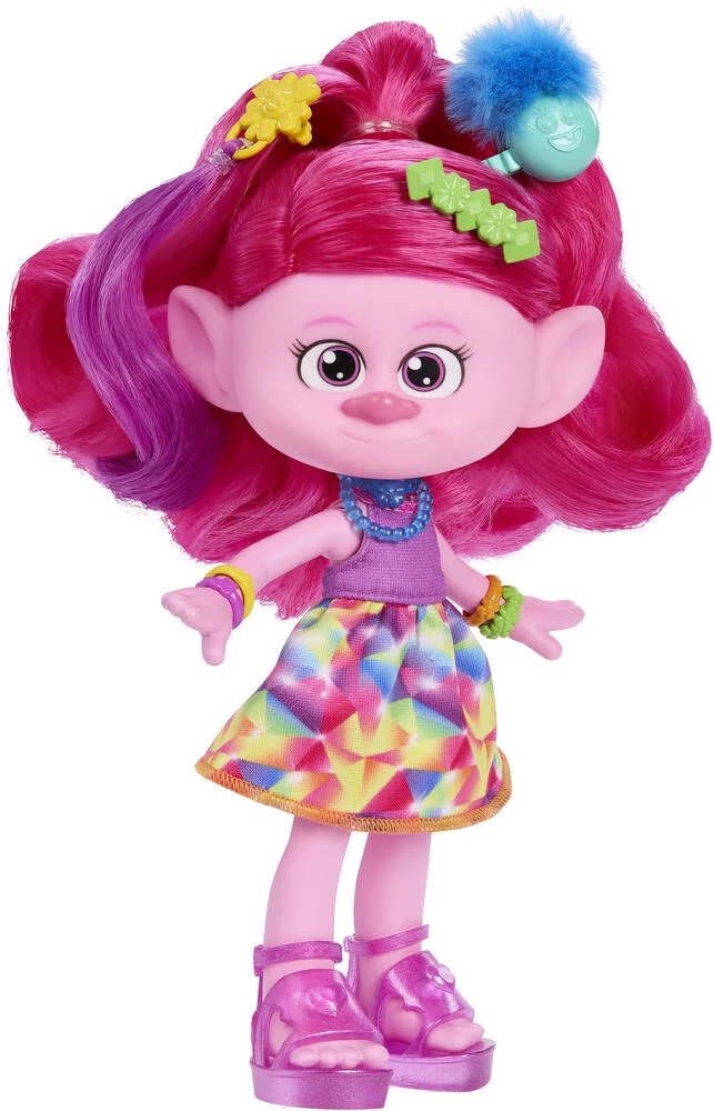 TROLLS  3 - FIGURINE POPPY CHEVEUX PAILLETTES -HAIR POPS