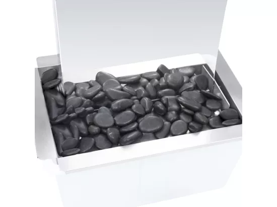 Fontaine de jardin avec pompe Acier inoxydable 130cm Courbé