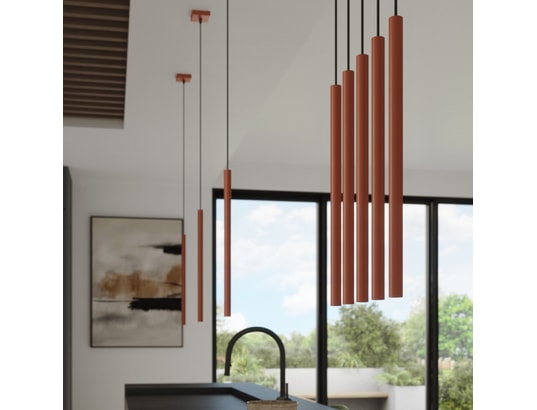 SOLLUX LIGHTING - Suspension Lampe suspendue pastelo 3 rouge ocre