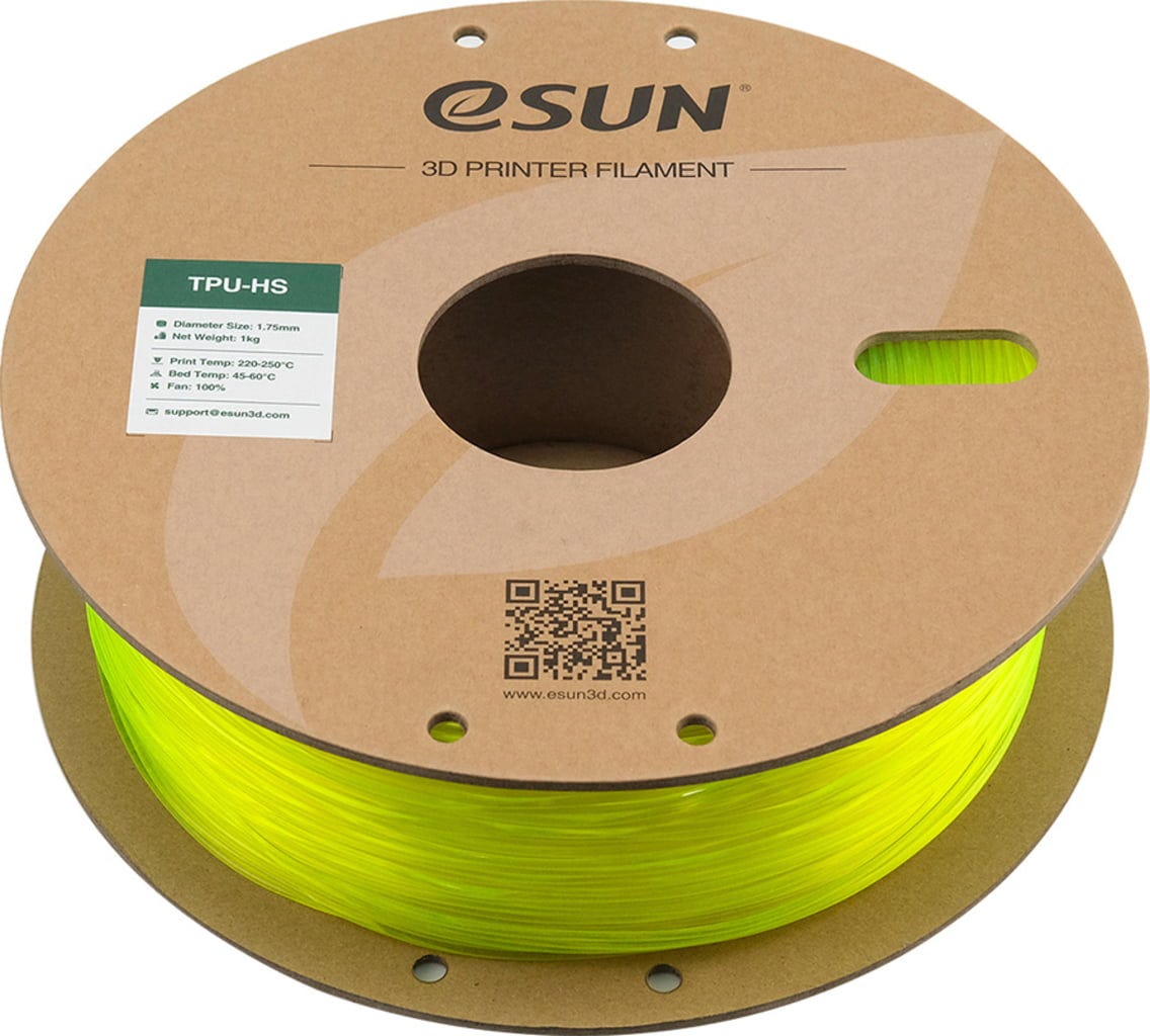 eSUN  TPU-HS Fluorescent Yellow, 1,75 mm / 1000 g    Für High Speed optimiertes TPU in Fluorescent Yellow