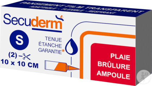 Secuderm Protection Étanche & Pansement Bain Douche Taille S 10x10cm 1 Kit