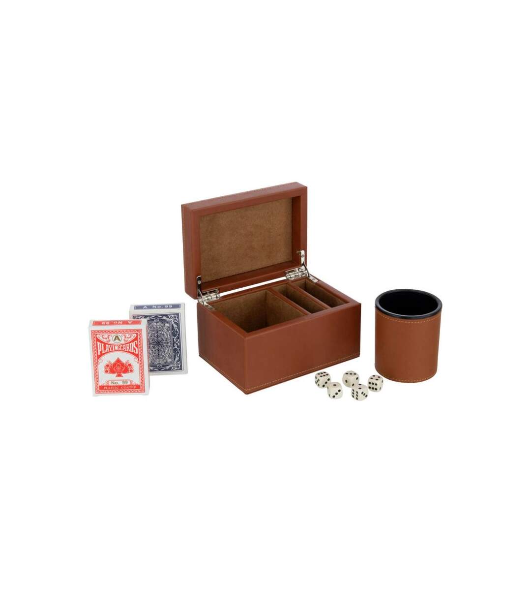 Paris Prix - Boîte Jeux De Cartes ezra 17cm Cognac