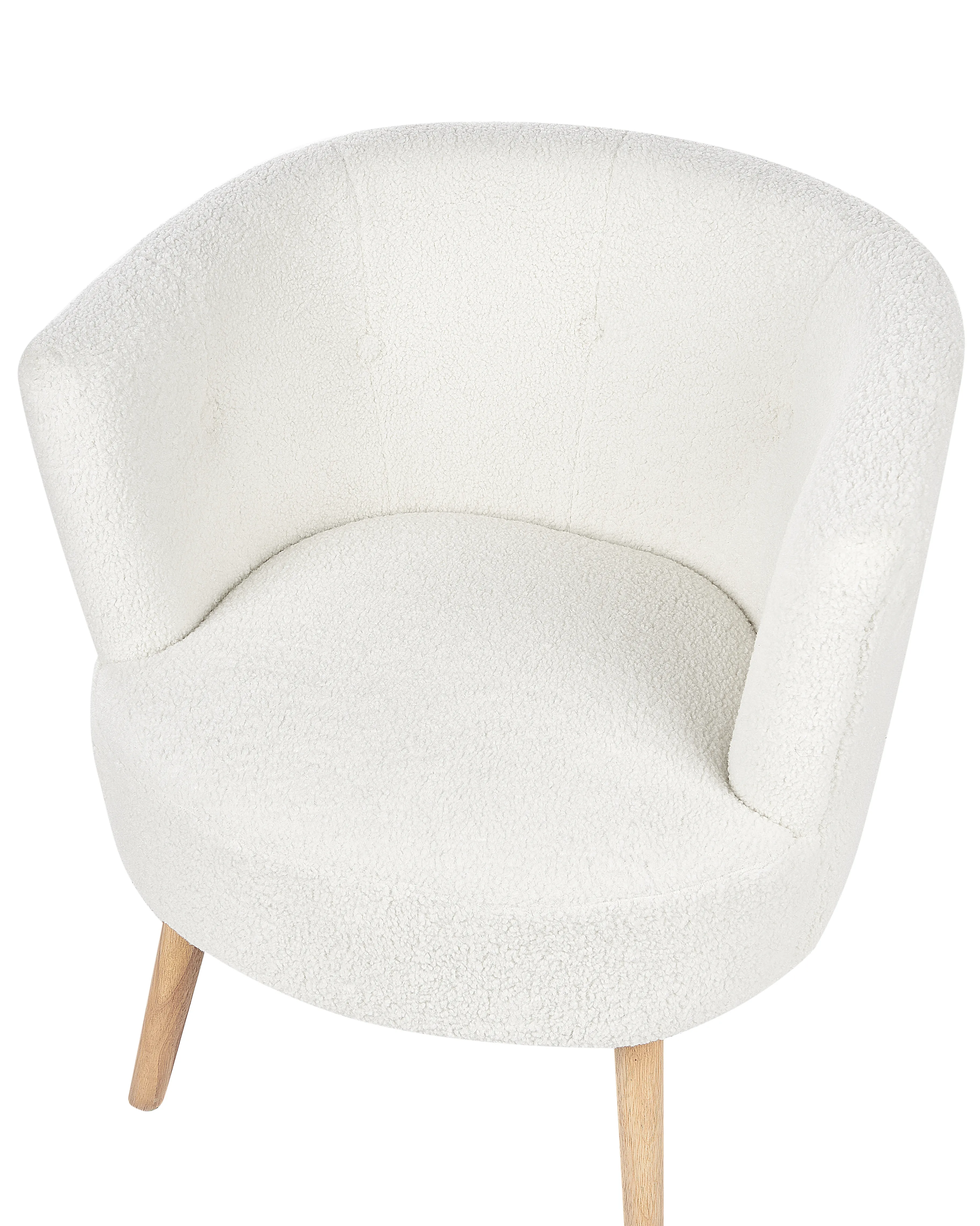 Fauteuil ODENZEN Bouclé Wit